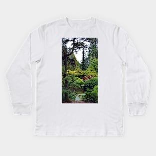 Kubota Garden Pond. Renton, WA Kids Long Sleeve T-Shirt